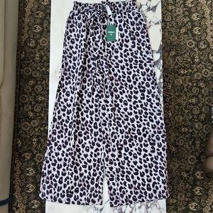 HALARA Animal Print Wide Leg Pants